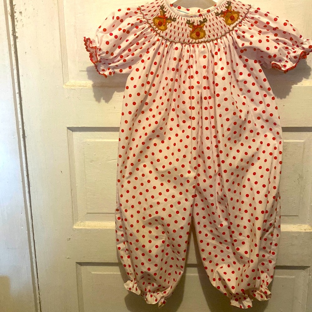 Christmas reindeer smock jumper size 3t